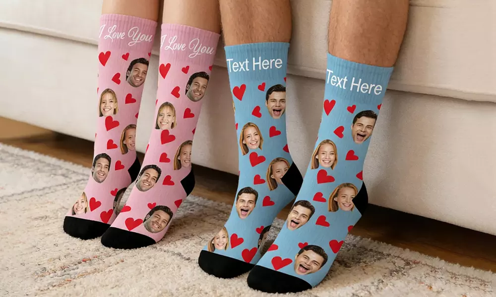 Shop personalized Valentine’s gifts at Justyling — Custom Socks, T‑shirts, Pajamas & Robes, Up to 88% Off