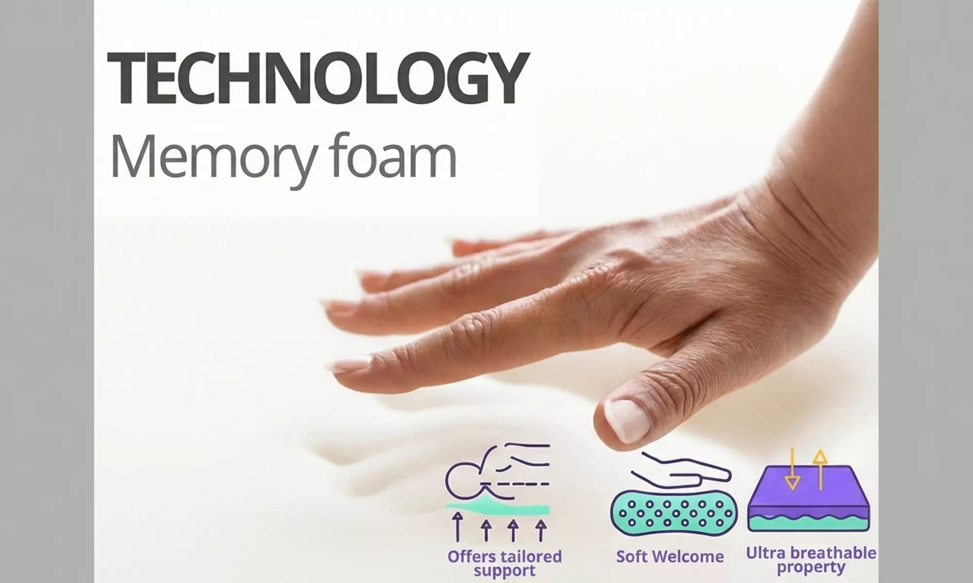 Materasso Emeraude con topper integrato e memory foam