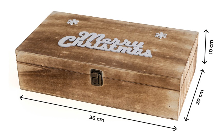 Image 11: Cassetta portabottiglie natalizia