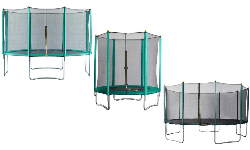 Image 1: Trampoline with Enclosure