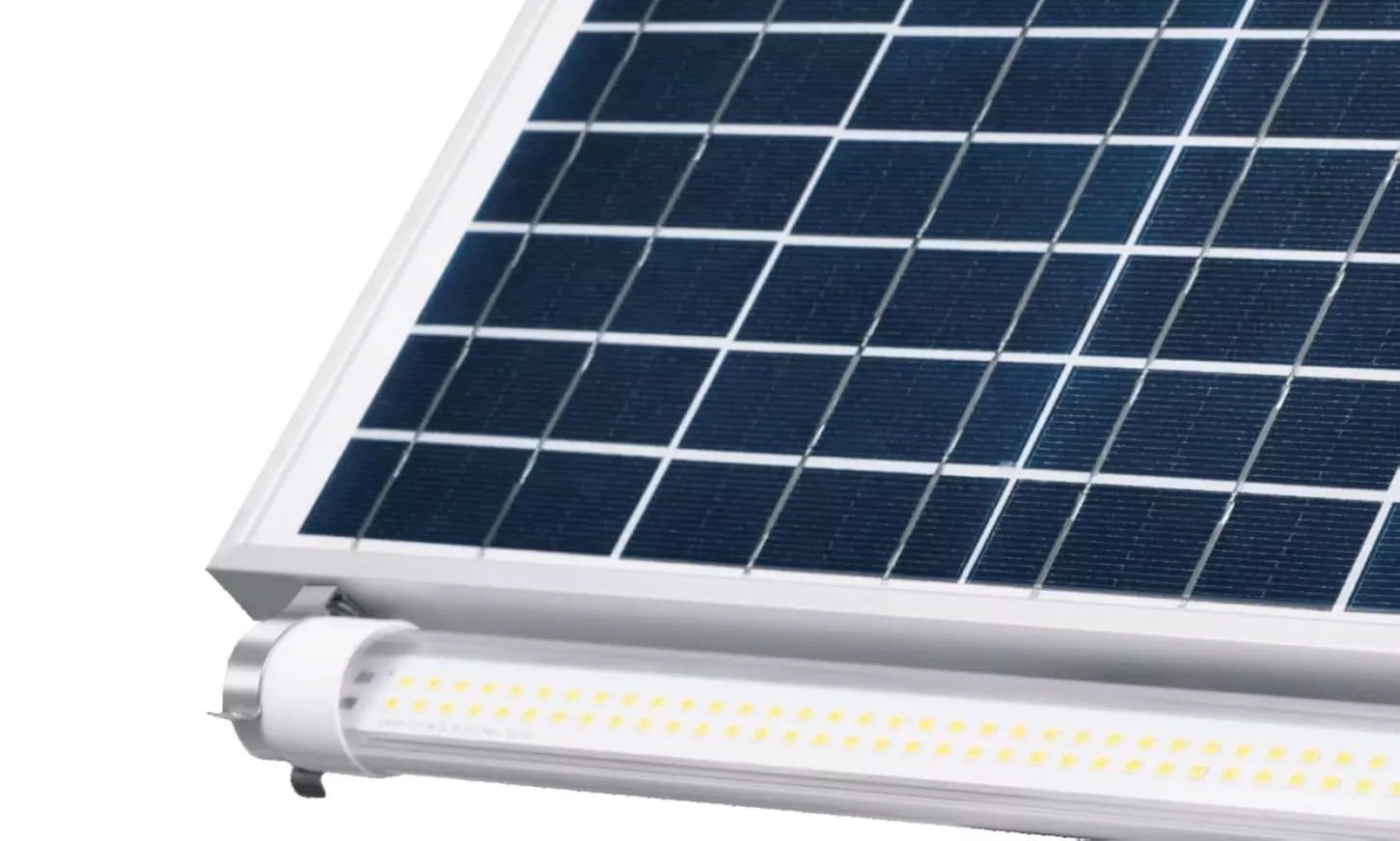 Lampione solare, faretto a LED e kit pannello solare con luce