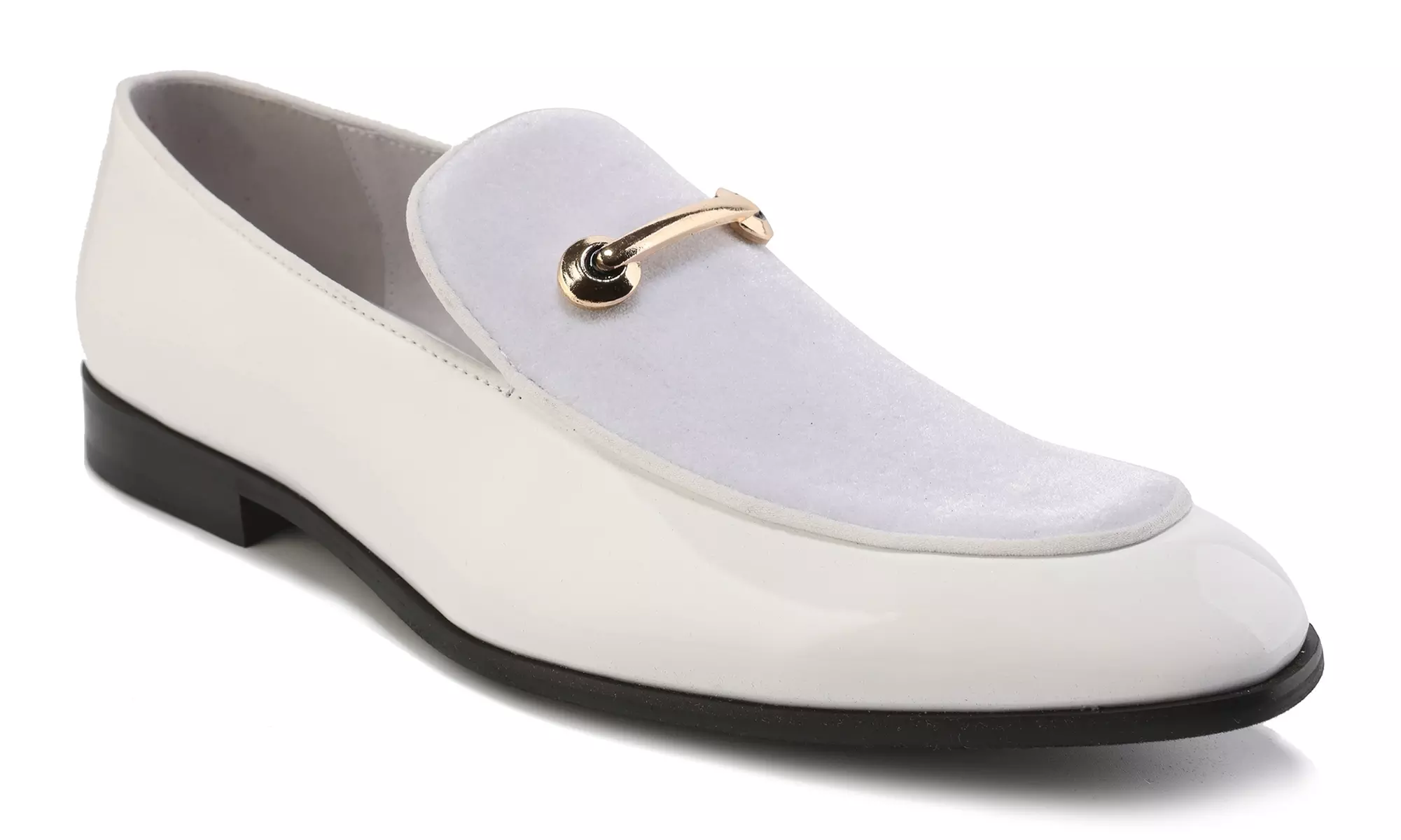 Gino Vitale Velvet & Patent Leather Slip On Dress Loafer