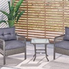 Image 7: Outsunny Woven Bistro Set with 2 Chairs and Table, Choice of Styles