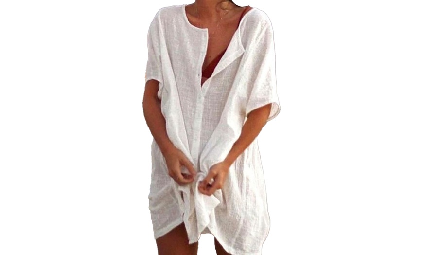 Image 8: Women's Mid-Length Loose Beach Top