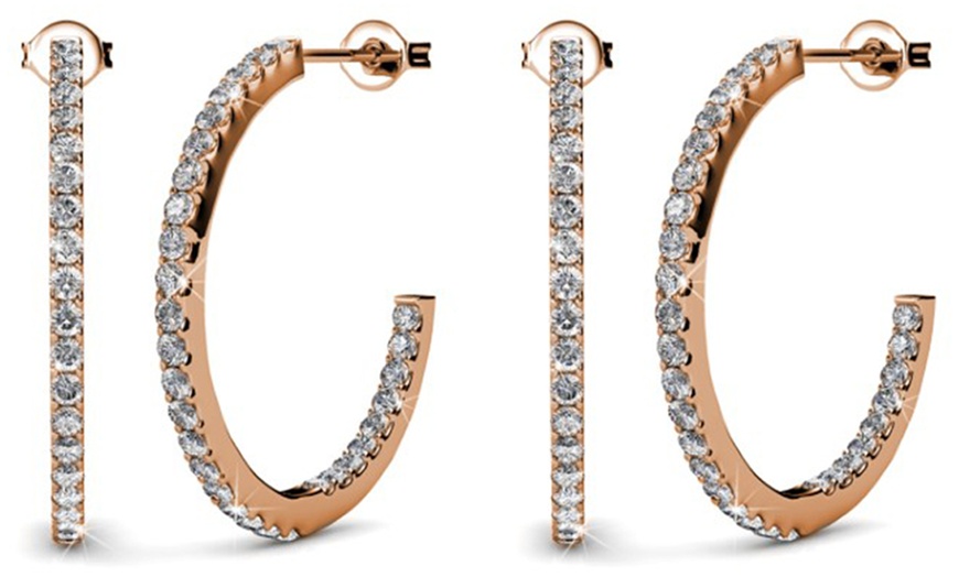 Image 6: 1 à 3 paires de boucles d'oreilles ornés de cristaux autrichiens