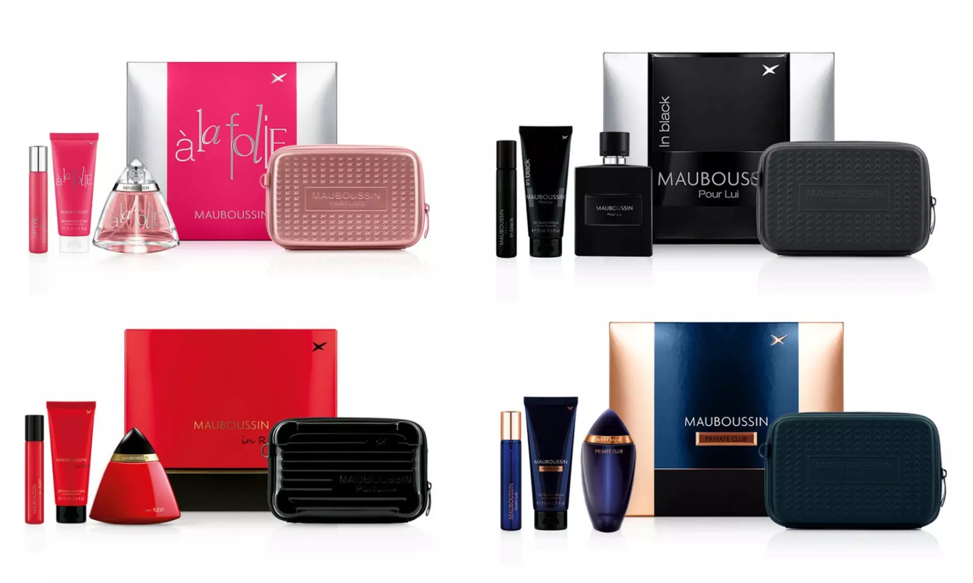 Coffret Mauboussin avec eau de parfum de 100 ml au choix, gel douche 75 ml, travel spray 20 ml et sac à bandoulière - Primary Image