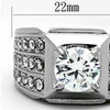 Image 4: Unisex 2.94 Ct Round Cut Cubic Zirconia Silver Stainless Steel Ring