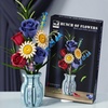 Image 5: LEGO Inspired Flowers Bouquet Building Blocks Set with Porcelain Style Vase, Roses, Sunflower, Lily of The Valley