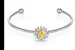 1 ou 2 bracelets bangle Marguerite orné de cristaux Zircondia® - Second Medium
