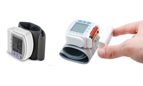 LCD Digital Automatic Wrist Cuff Blood Pressure Monitor Large Vertical Screen