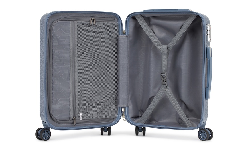 Image 4: KONO One or Three Piece Hard Shell ABS+PC Luggage Denim Blue 