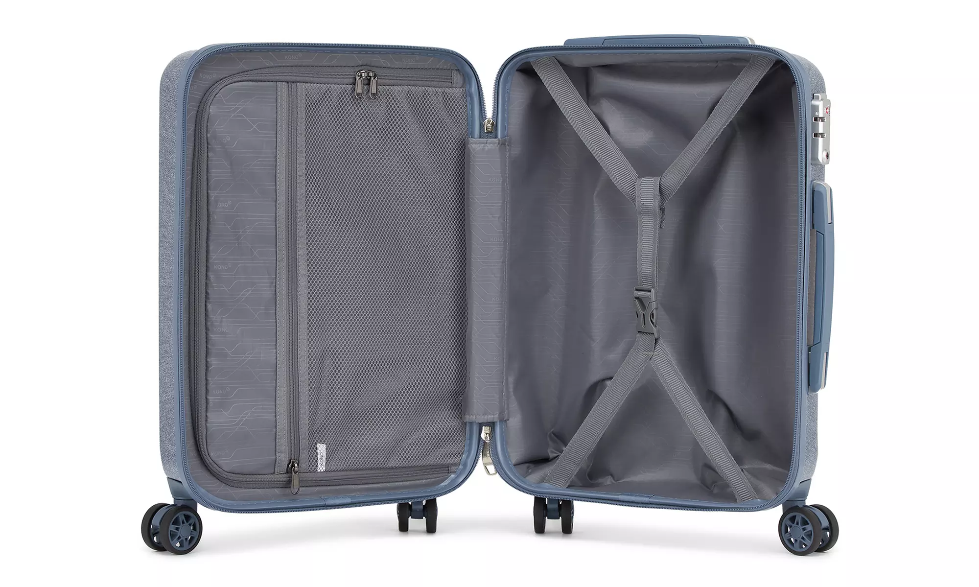 KONO One or Three Piece Hard Shell ABS+PC Luggage Denim Blue