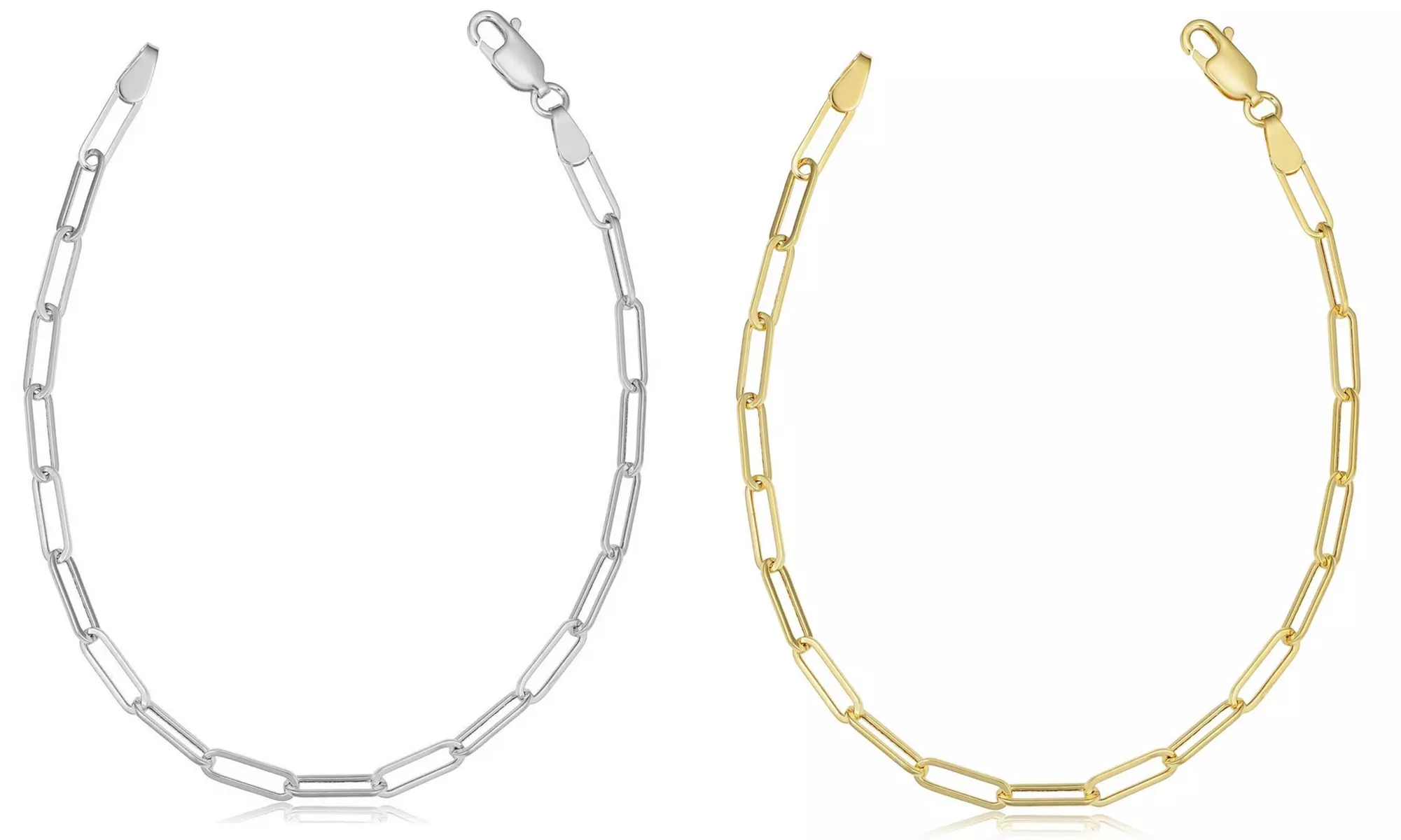 Italian Fine Sterling Silver Paperclip Bracelet in 7or8 Inch Option Stamped 925