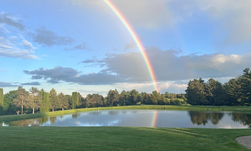 Image 1: Enjoy 18 Holes Golf with Cart for 1, 2 or 4 Golfers