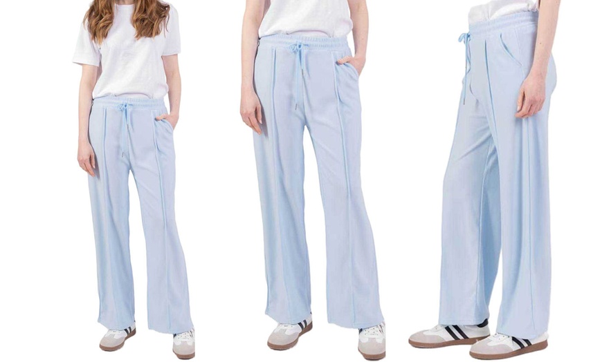 Image 13: Plain and Seam Front Wide Leg Trousers