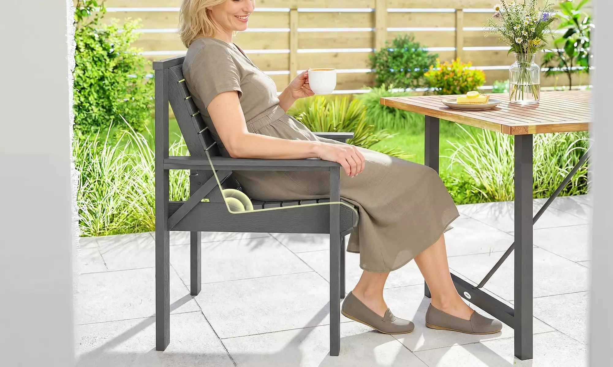 Outsunny Wooden Garden Chairs