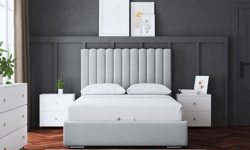 Image 13: Evangeline Panel Bed with Optional Ottoman Gas Lift Storage