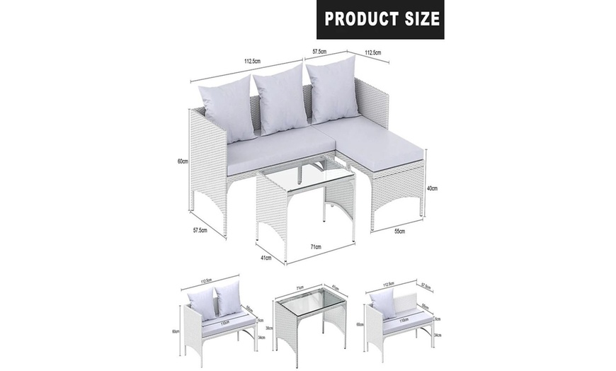 Image 5: Three Piece Outdoor Furniture Set With Table 
