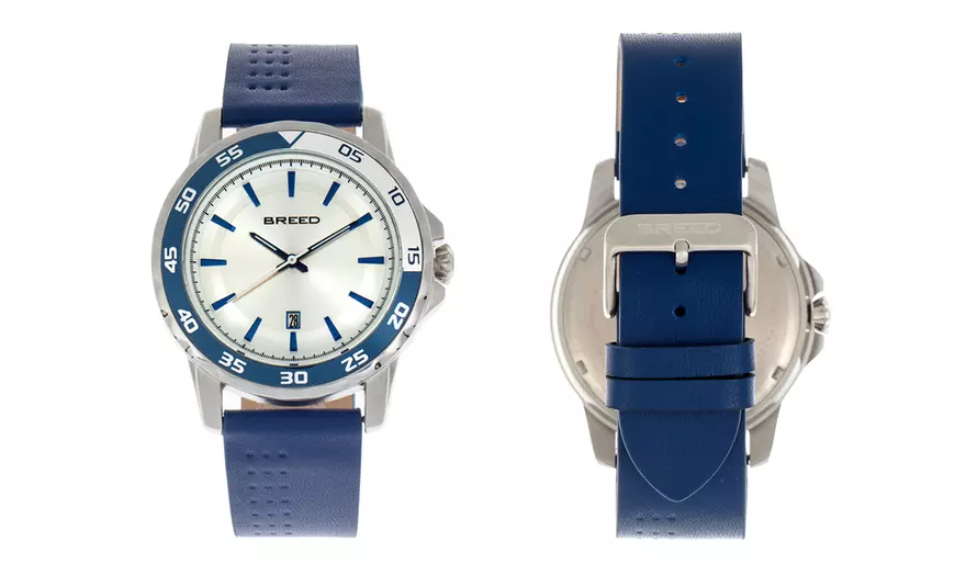 Image 4: Horloges met leren band