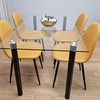 Image 8: Glass Dining Table Set with Chair Options
