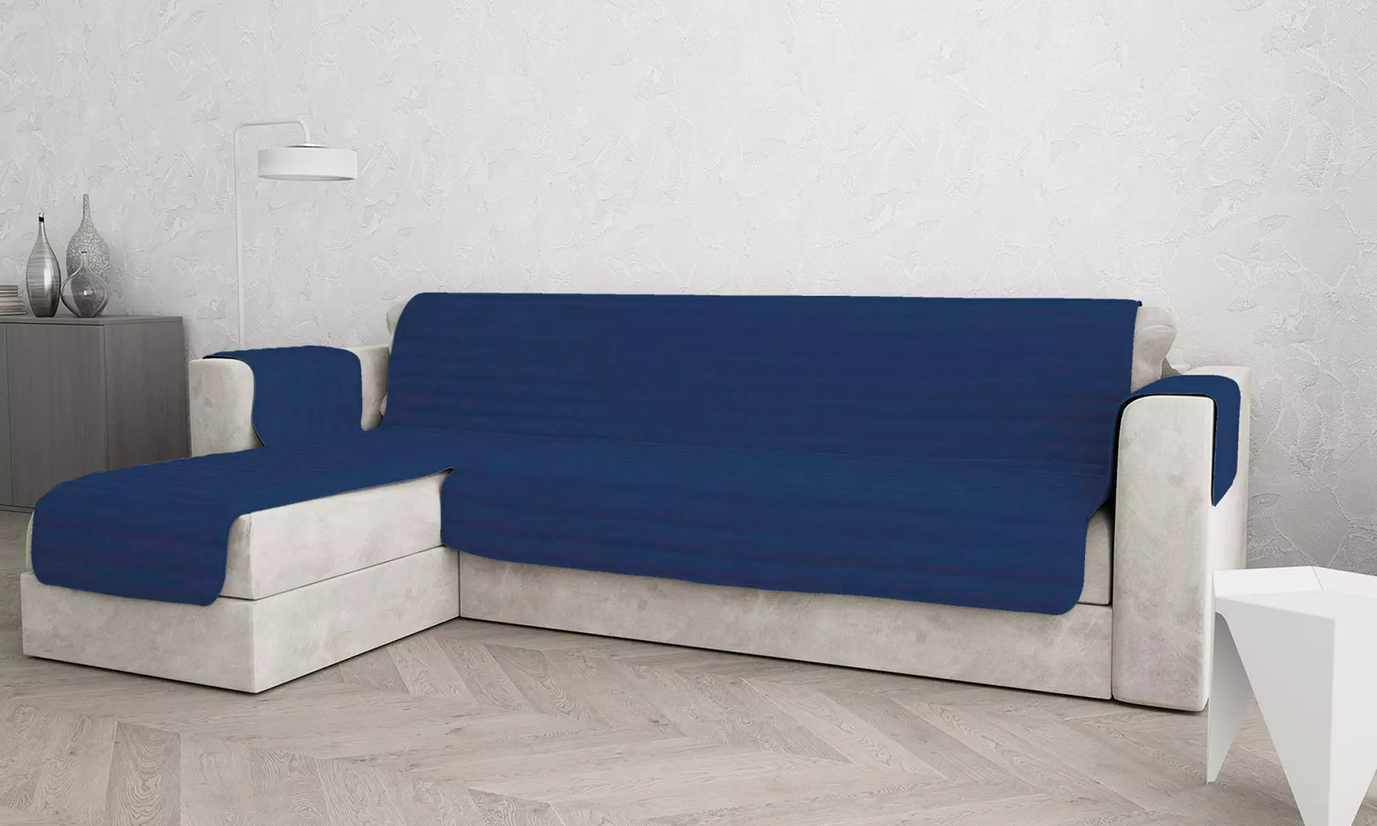 Copridivano trapuntato con penisola