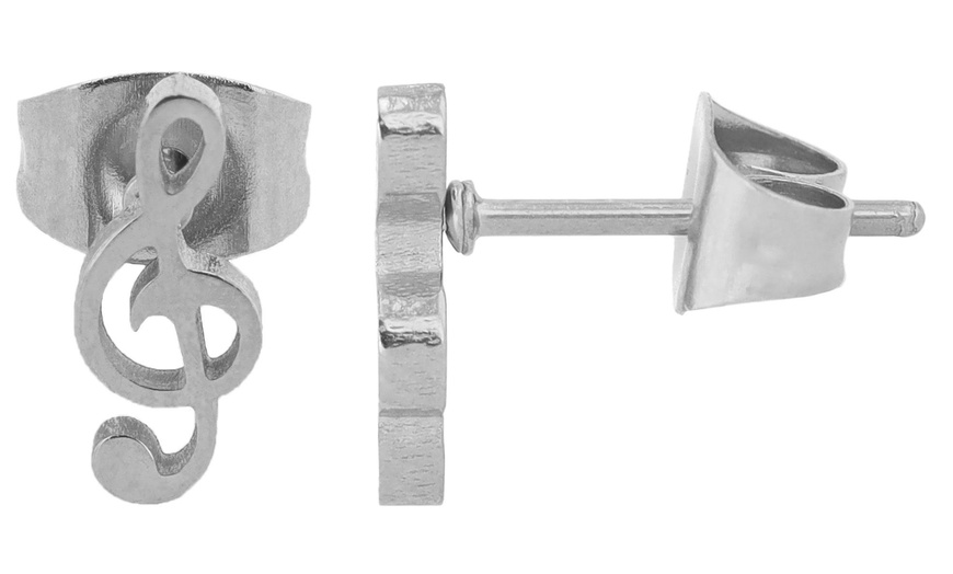 Image 37: Akzent Edelstahl-Ohrstecker für Damen