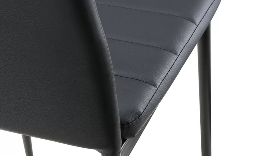 Image 3: Living And Home Limited Faux Leather Dining Chairs