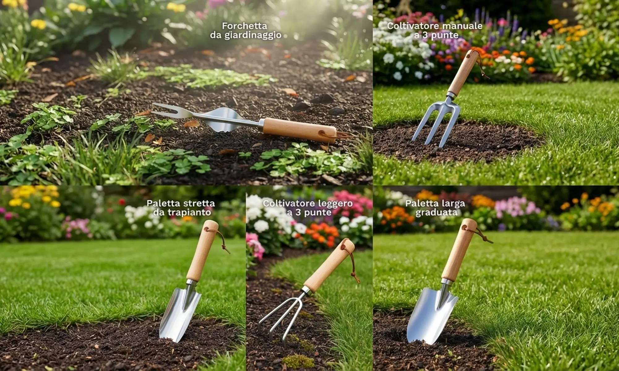 10-teiliges Gartengeräte-Set aus Edelstahl mit Aufbewahrungstasche