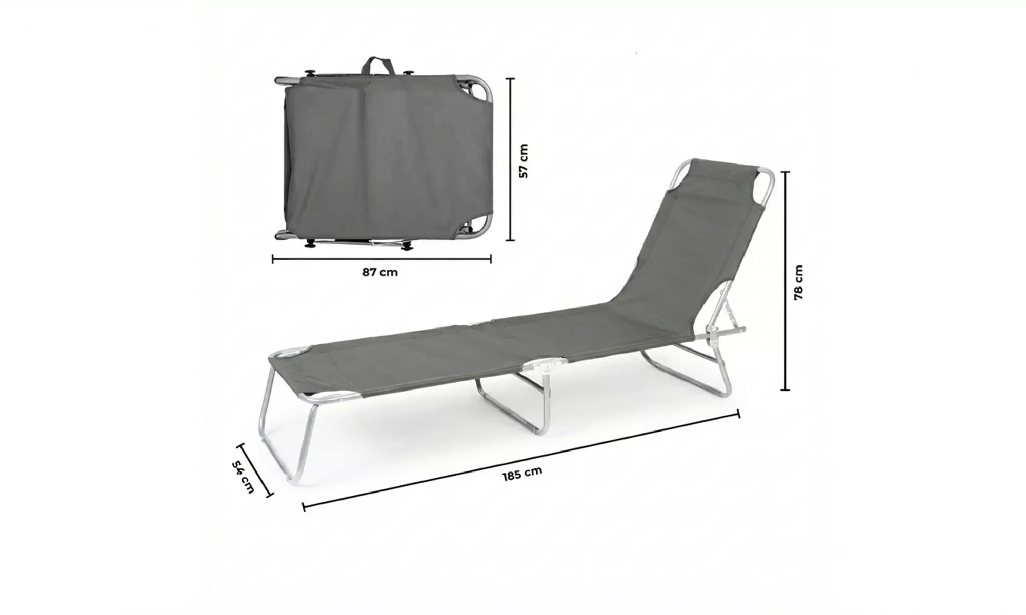 Set de 2 tumbonas cómodas y funcionales