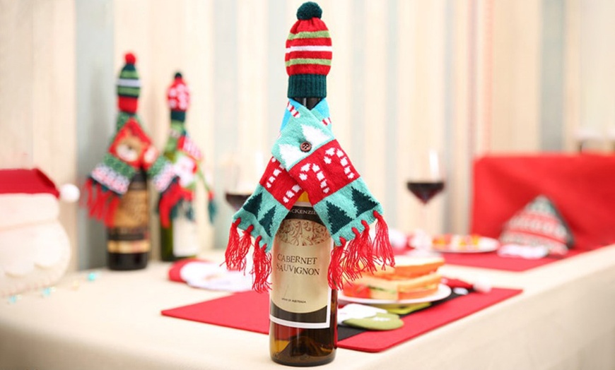 Image 7: Christmas Wine Bottle Decorations