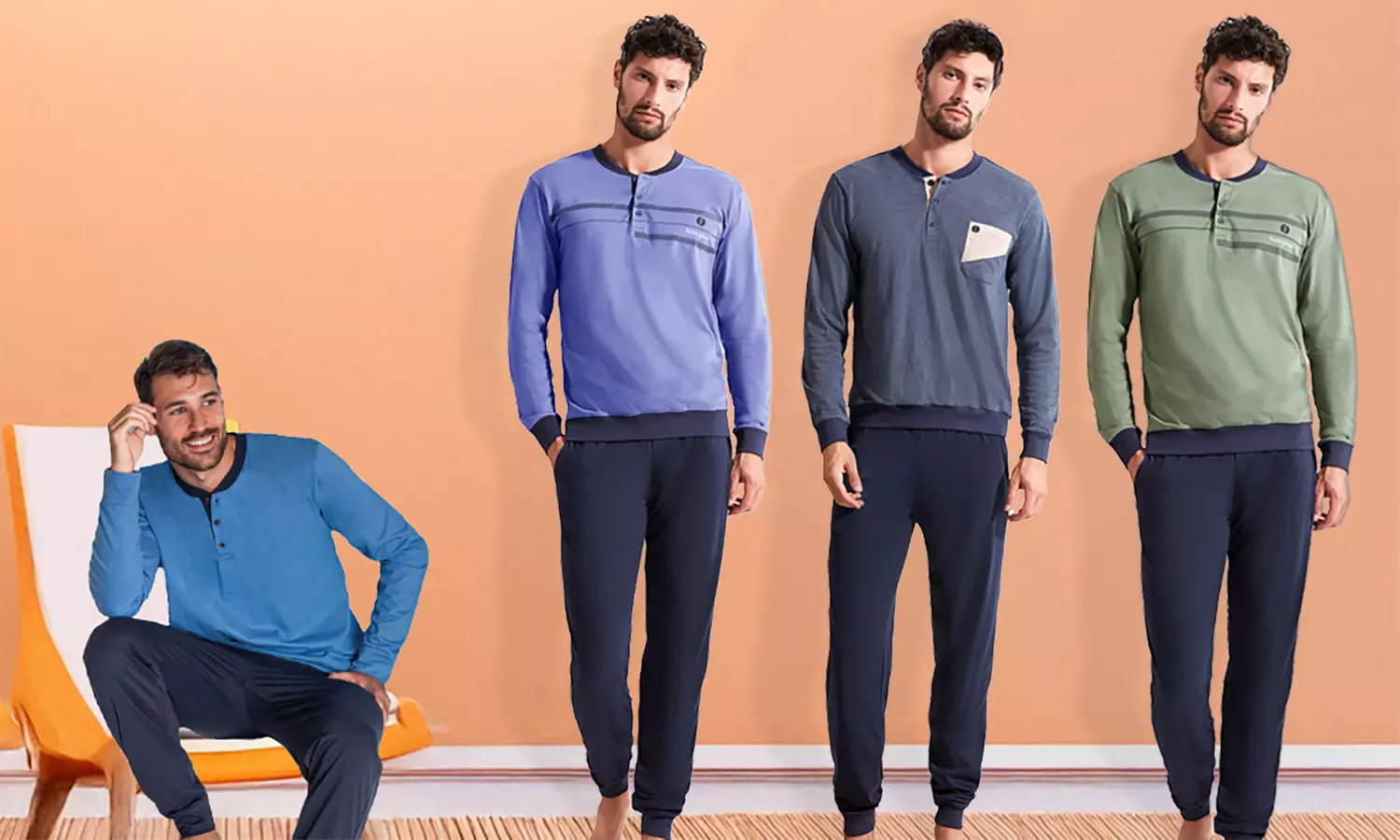 Pigiama da uomo De Fonseca e Nottingham 100% cotone