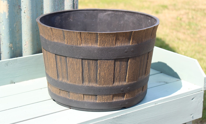 Image 1: Up to Five Cottage Barrel Garden Planters