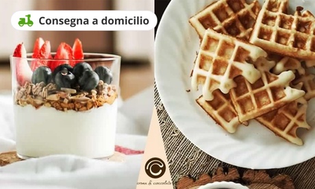 Yogurt soft, waffle con guarnizione a scelta o uova di Pasqua da Crema And Cioccolato. Consegna a domicilio