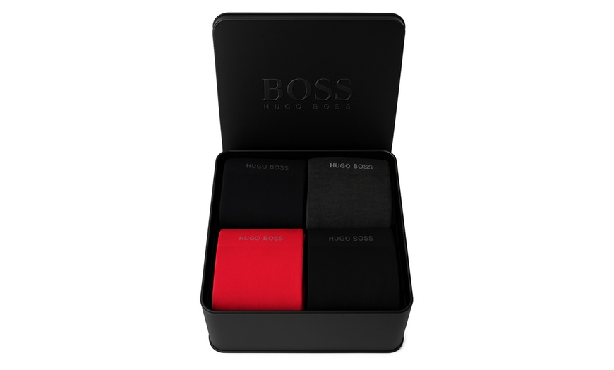 Image 2: 4 Pairs of Hugo Boss Men's Socks; Stylish Gift Set in Various Colours