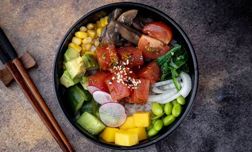 Image 8: For 1,2 or 4: Choice of Poke Bowl 24OZ w/ Classic Ice Tea