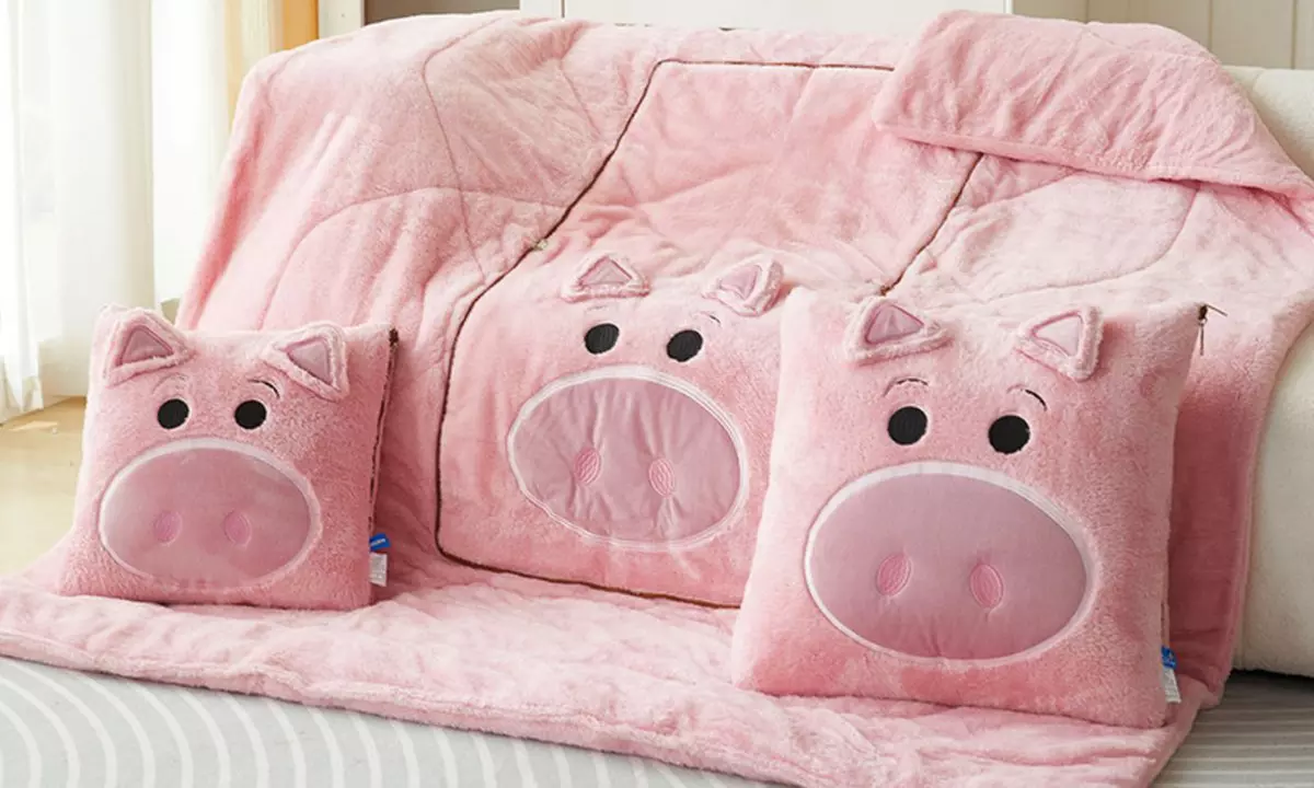 Cartoon Pillow Quilt Dual Purpose Double Sided Napping