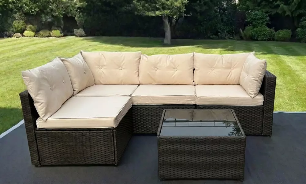 Salon de jardin modulable "Elise" en résine tressée de Kocoon