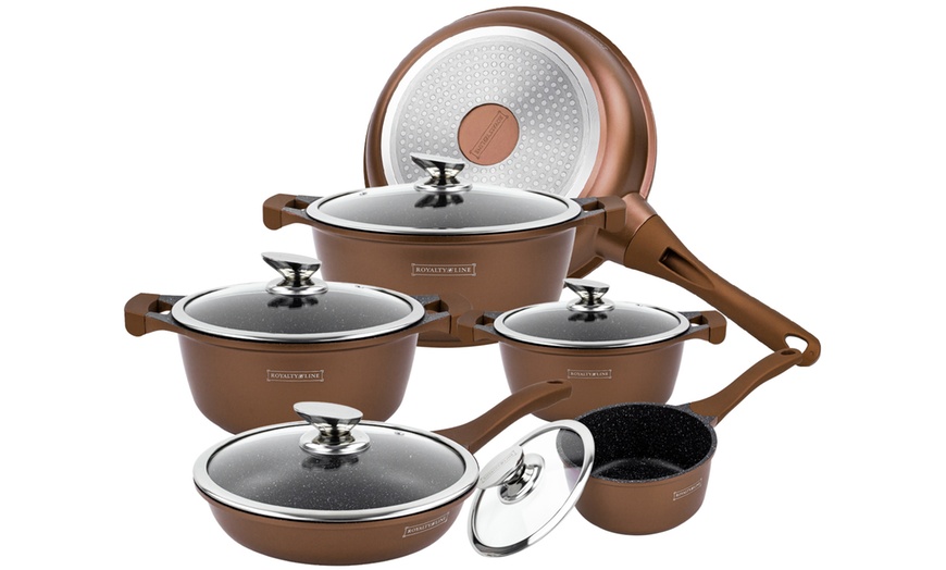 Image 5: Batería de cocina de aluminio fundido con 13 piezas, de Royalty Line