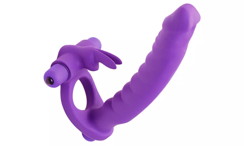 Silicone Double-Penetration Vibrating Rabbit C-Ring - Primary Image