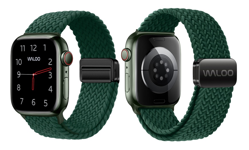 Image 14: Waloo Braided Nylon Magnetic Loop Band For Apple Watch- (Size & Color)