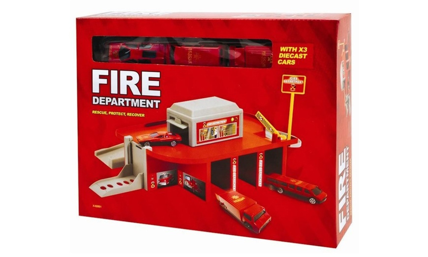 Image 1: One, Two or Four Fire Department Toy Sets