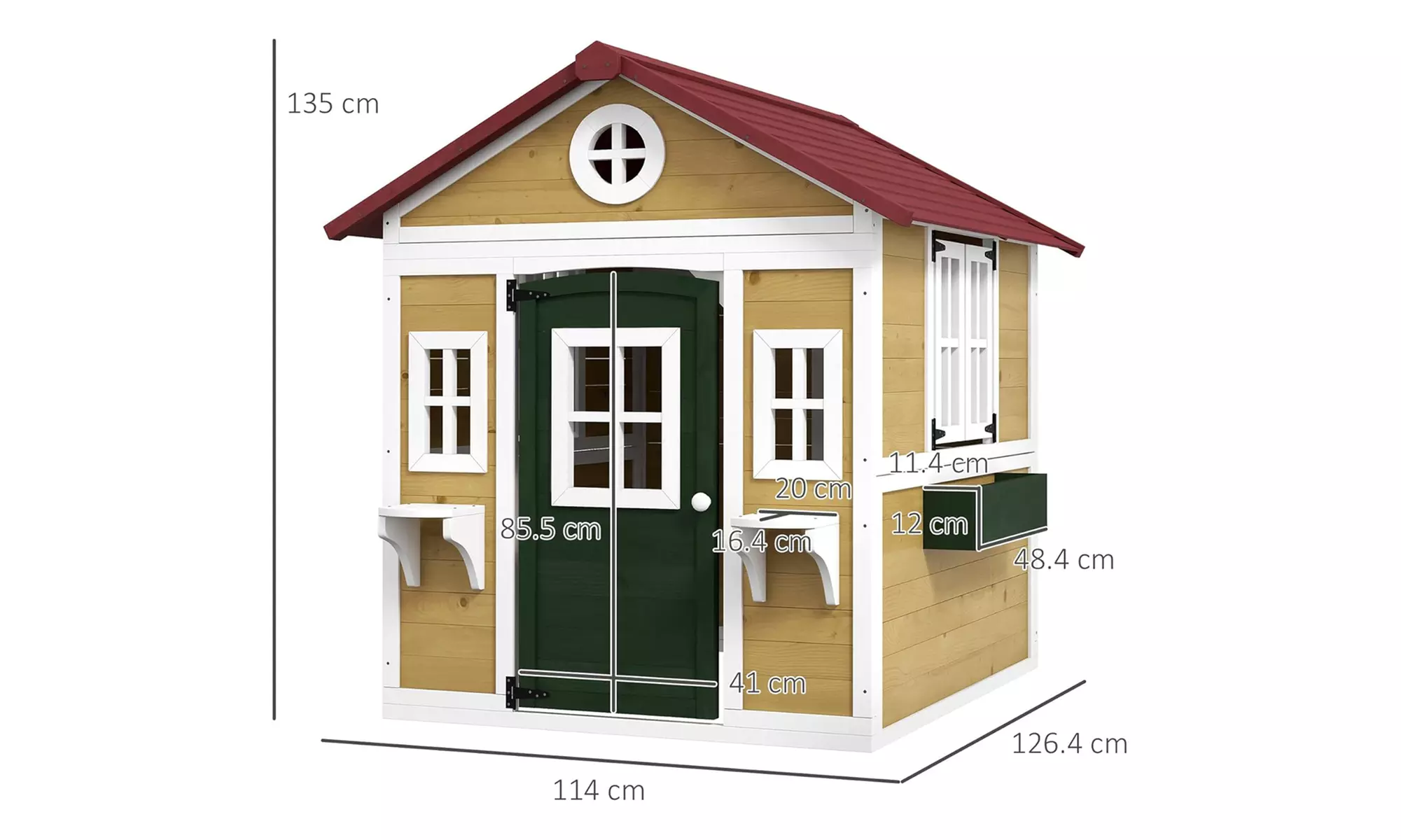 Outsunny Wooden Playhouse for Kids