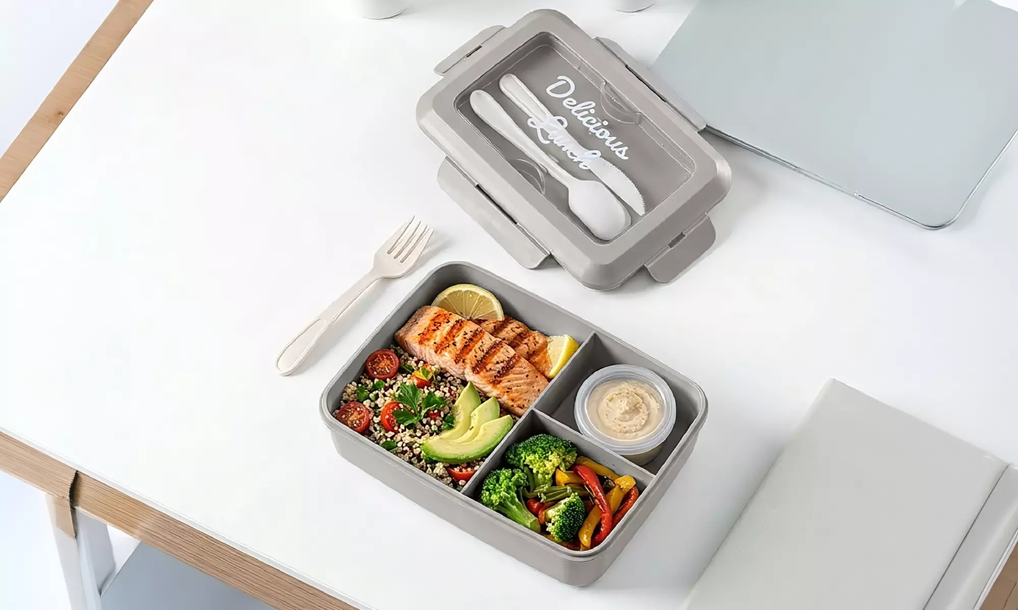 2-teiliges Lunchbox-Set 1300 ml mit Besteck