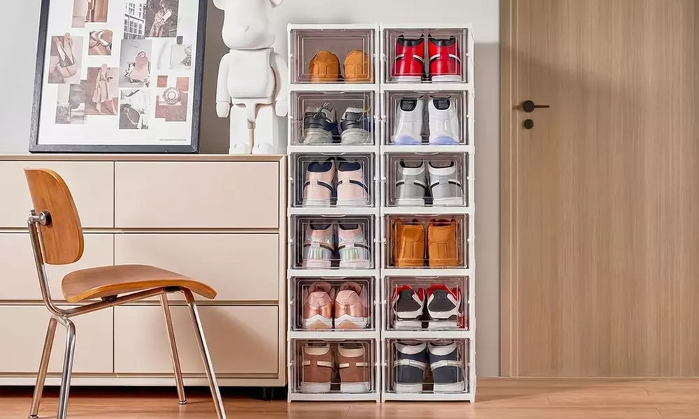 Organisateur à chaussures empilable avec 6 compartiments