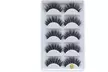 Pack of 5 Pairs 3D Mink Fur False Eyelashes Full Strips Thick Cross Long Lashes - Second Medium