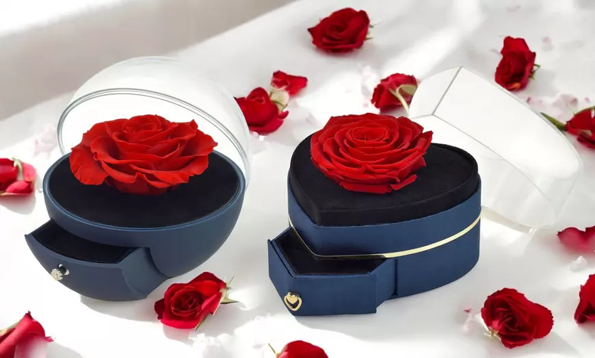 Image 1: Boîte à bijoux avec rose éternelle