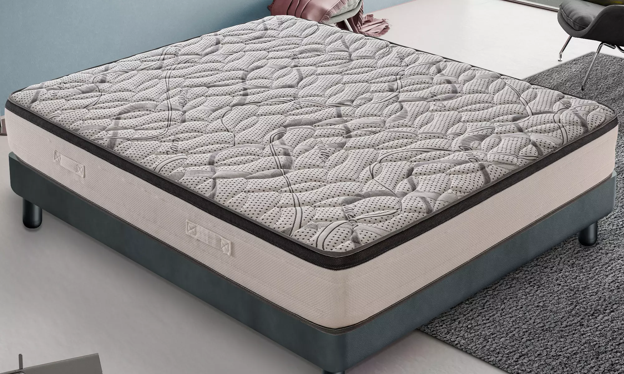 Memory-Gel und Carbon-Matratze mit 7 Zonen