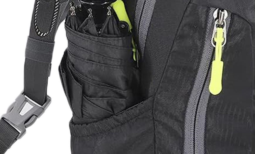 Image 3: Crossbody Zippered Sling Backpack 