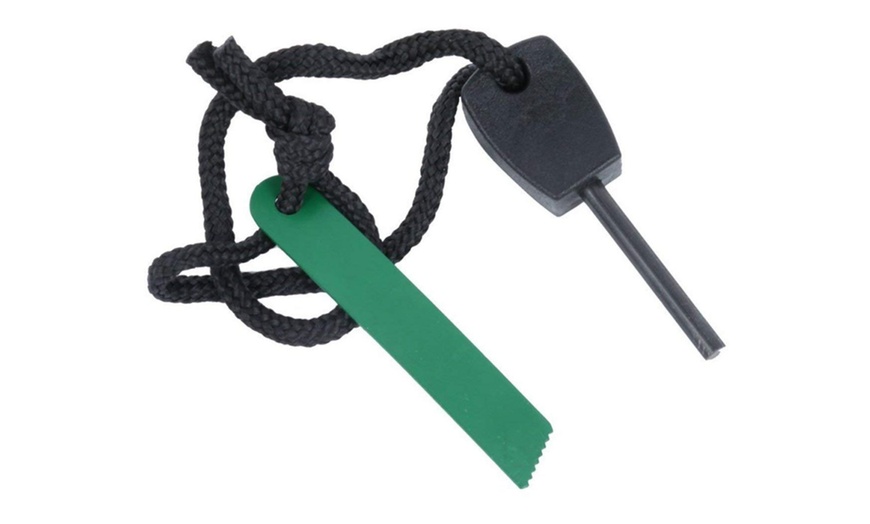 Image 3: Large Survival Magnesium Flint Stone Fire Starter Emergency Kit Campin