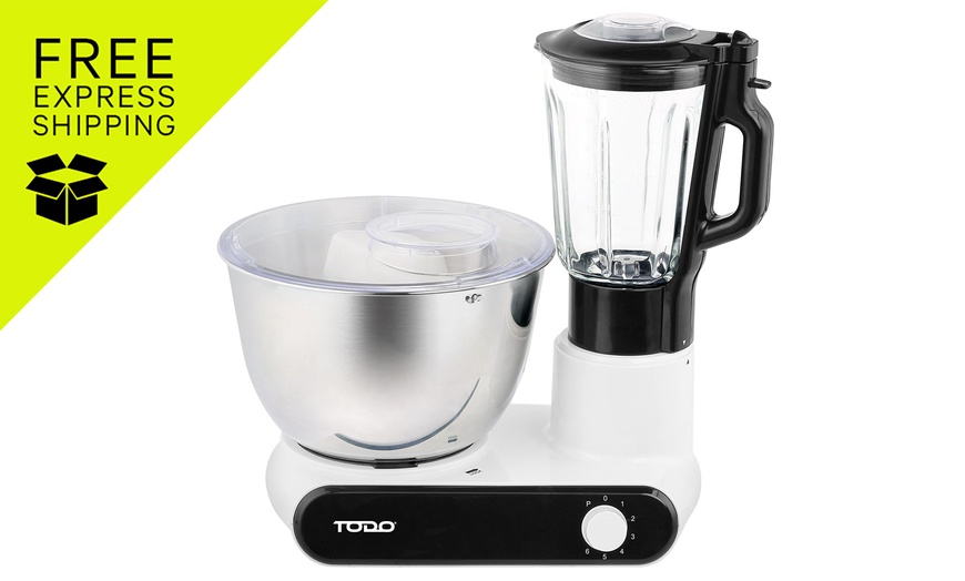 Image 1: TODO Electric Stand Mixer 6L Stainless Steel Bowl with Blender